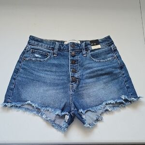 Abercrombie & Fitch Blue Frayed Hem Jean Shorts Size 4R